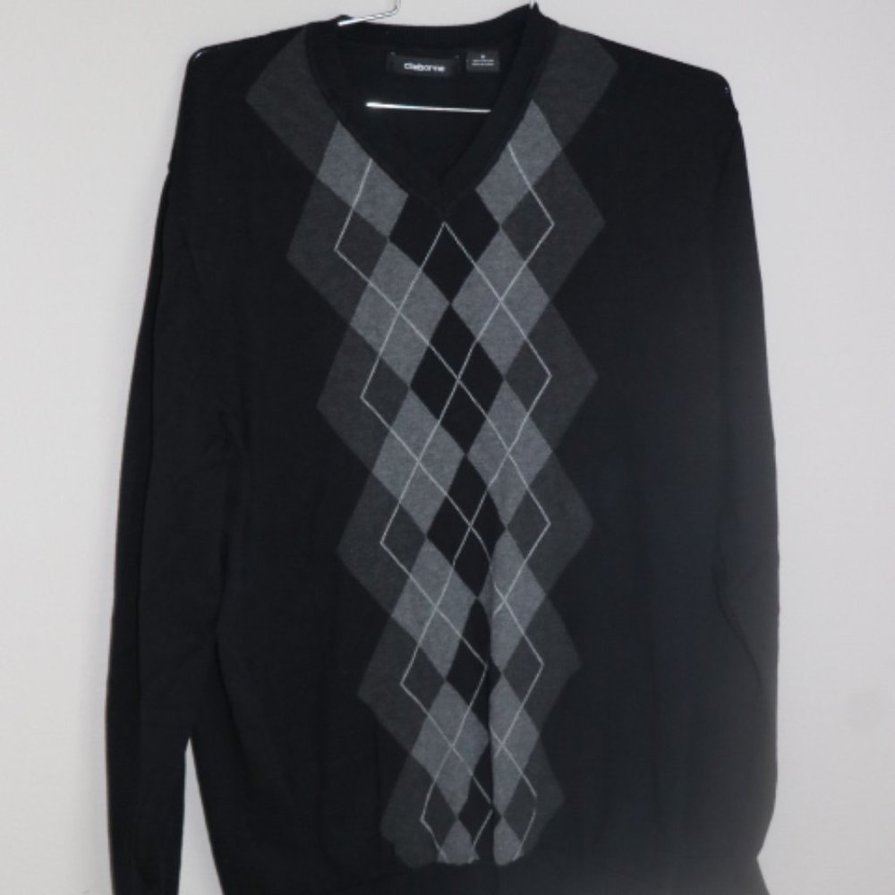 Claiborne Argyle V-neck Sweater
